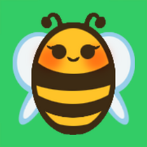 logo maaere bee with a green background